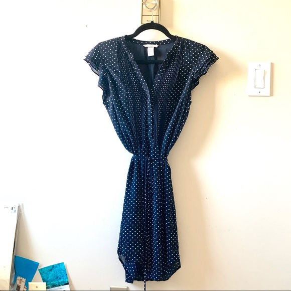 Chiffon blue & white polka dot dress - Picture 1 of 1